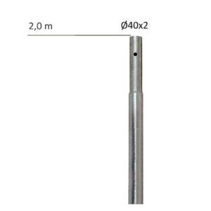 MASTIL GALVANIZADO 2000x40x2 mm.